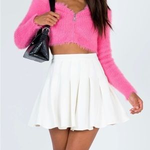 Princess Polly Lucid White Pleated Mini Skirt